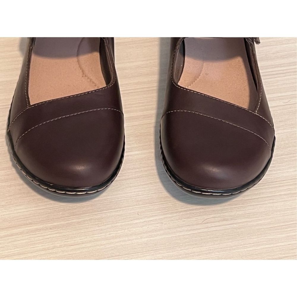 Clarks Women's Mary Jane Flats in Dark Brown - Picture 2 of 16